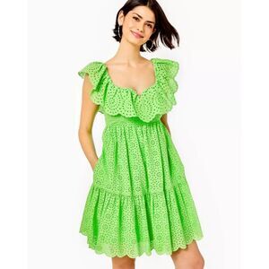 NWT Lilly Pulitzer Asteria Cabana Green Daisy‎ Dreams Eyelet Dress
